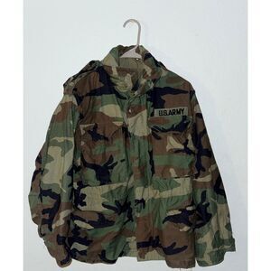 US Army Field XS Jacket Cold Weather Camouflage Pattern Coat Military VTG.